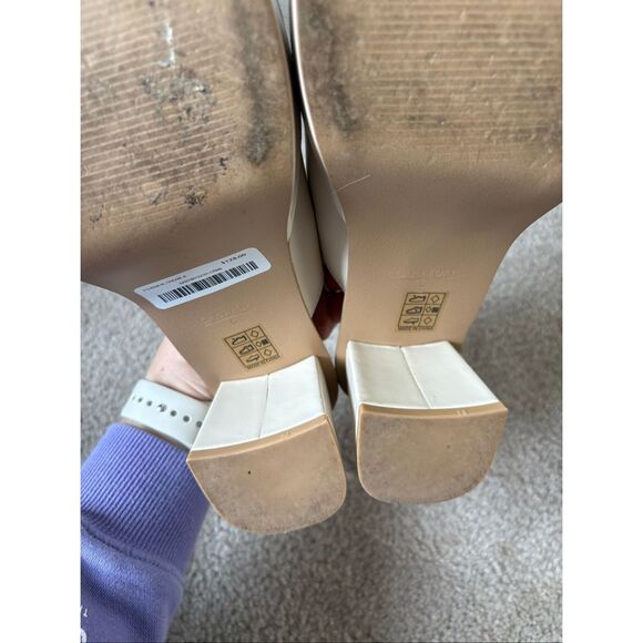 OAK + FORT PLATFORM CLOGS Mules size 6 Cream Block Heel Chunky - Picture 14 of 14
